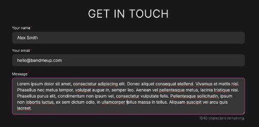 Band contact form