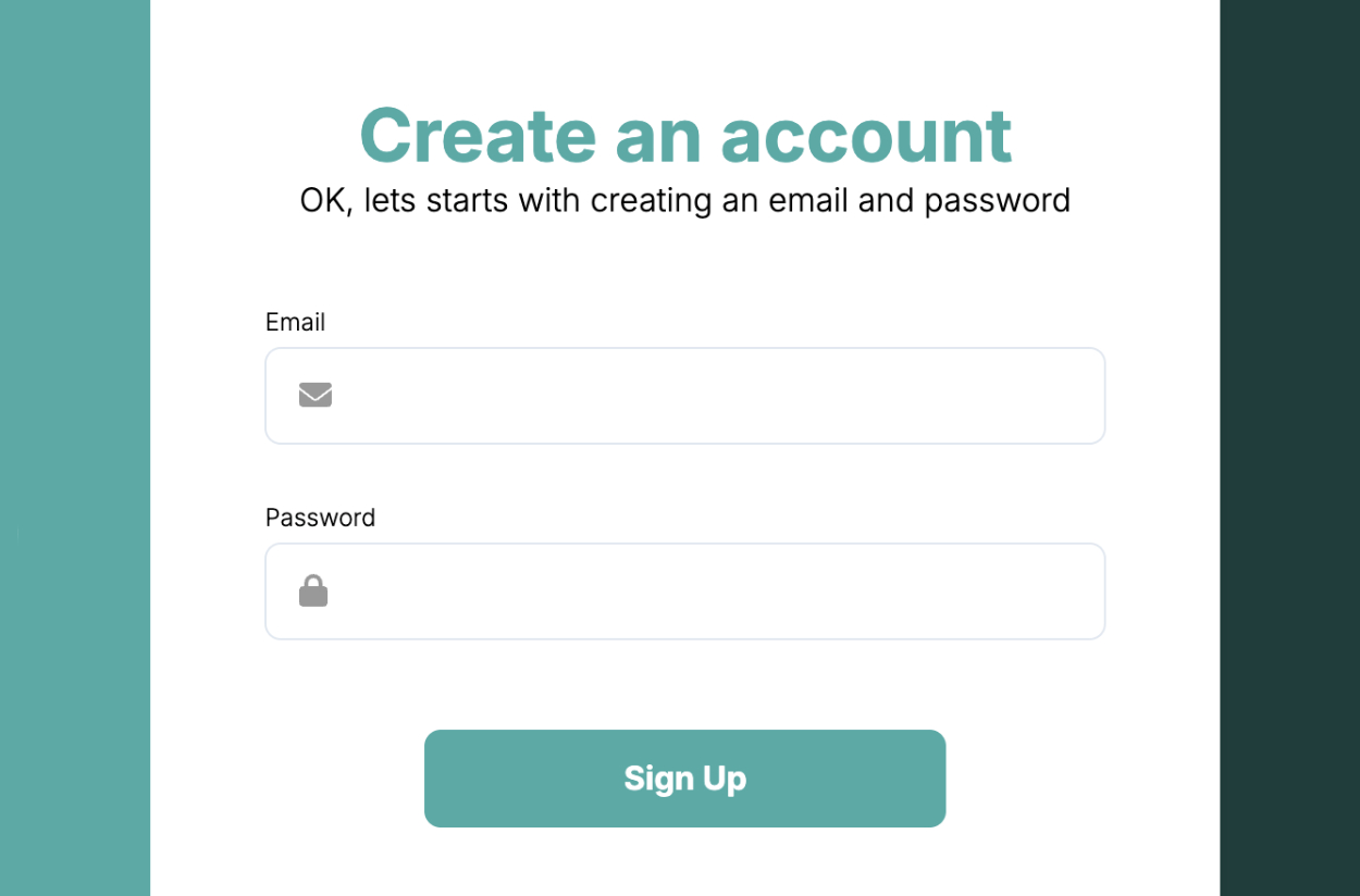screenshot showing Sign Up