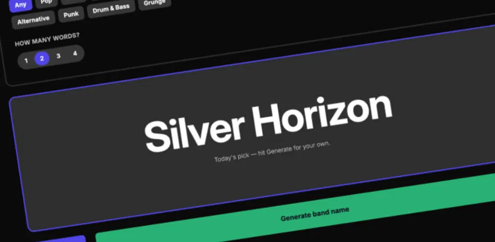Band name generator image