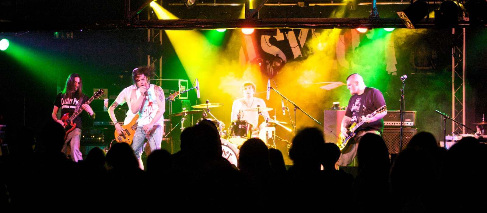 Alex's band playing live on stage